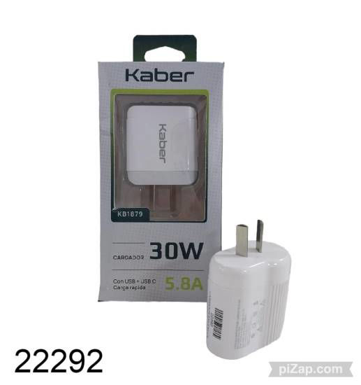 Imagen de CARGADOR usb + usb C 30W 5.8A 3.26